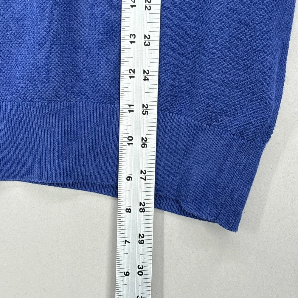 Polo Ralph Lauren Sweater Vest Mens Medium Blue Cotton Cashmere‎ V Neck Vintage